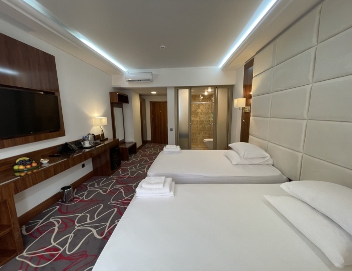 Делюкс 2-местный 1-комнатный делюкс с большим балконом и дизайнерской ванной (4,5 этаж) вид на море - Отель Гранд Отель Сухум / Grand Hotel Sukhum