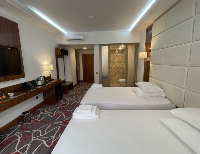 Комфорт 2-местный 1-комнатный комфорт с французским балконом (2 этаж) вид горы, город - Отель Гранд Отель Сухум / Grand Hotel Sukhum